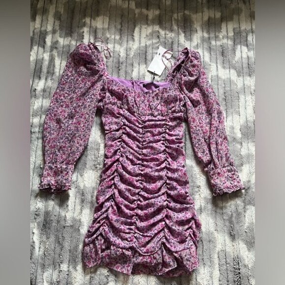 Blogger Fav ZARA FLORAL PRINTED DRESS WITH DRAPING Size Medium - Picture 11 of 15